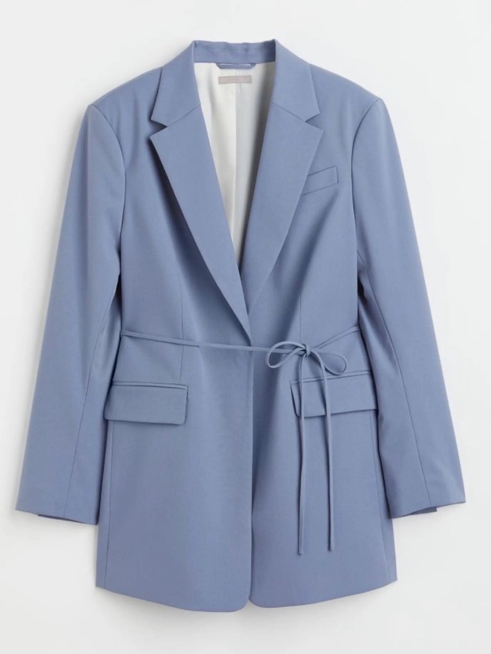 H&M Blue Tie-Waist Blazer Jacket